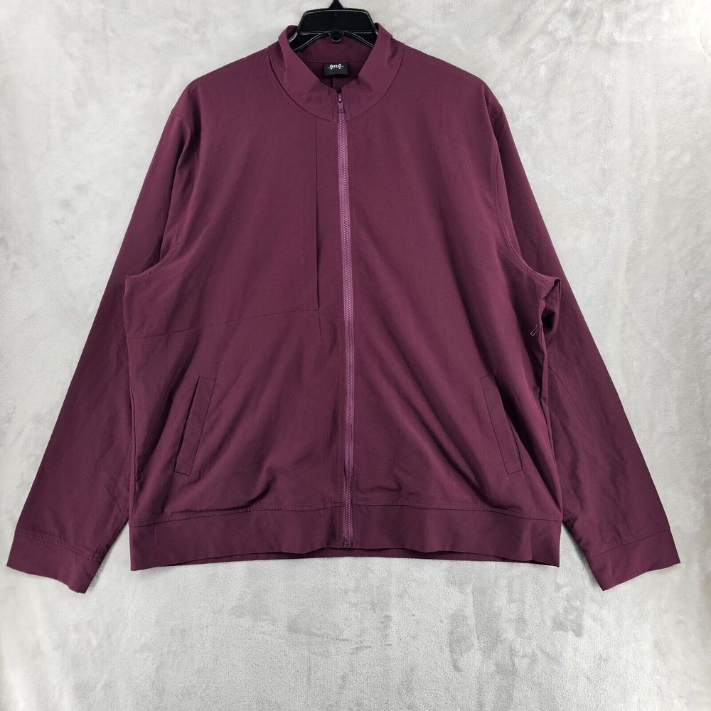 Grand Running Club Jacket Mens 2XL Marco Burgundy Lightweight Full Zip Golf